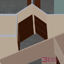 Vue 3D position porte à 90 degrès