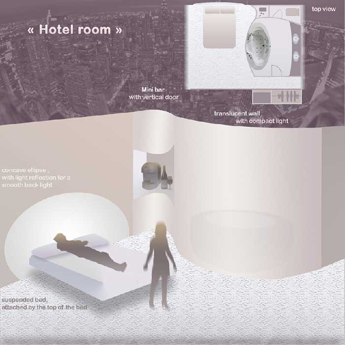 Chambre hôtel design innovant