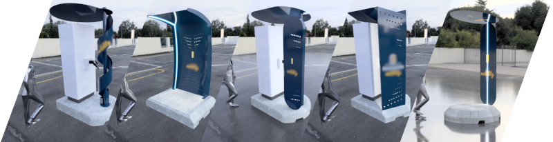 Support mobile de Borne recharge CAO design BenoitBeal