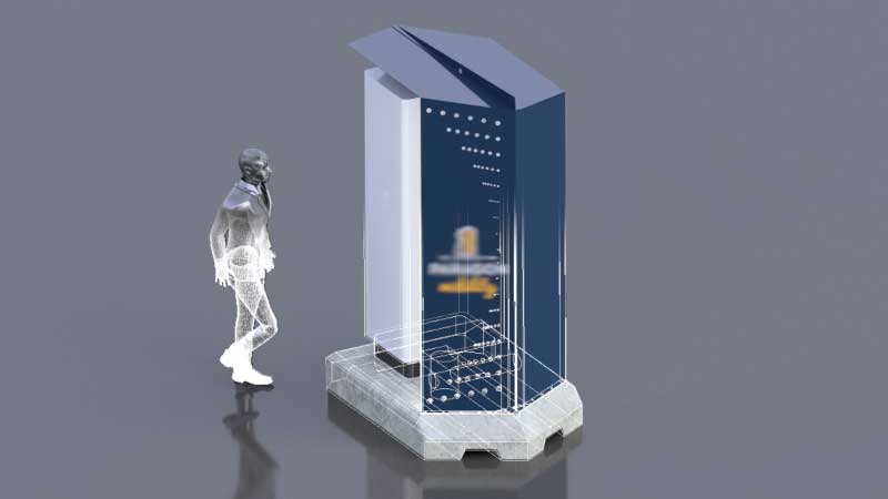Support mobile de Borne recharge CAO design BenoitBeal