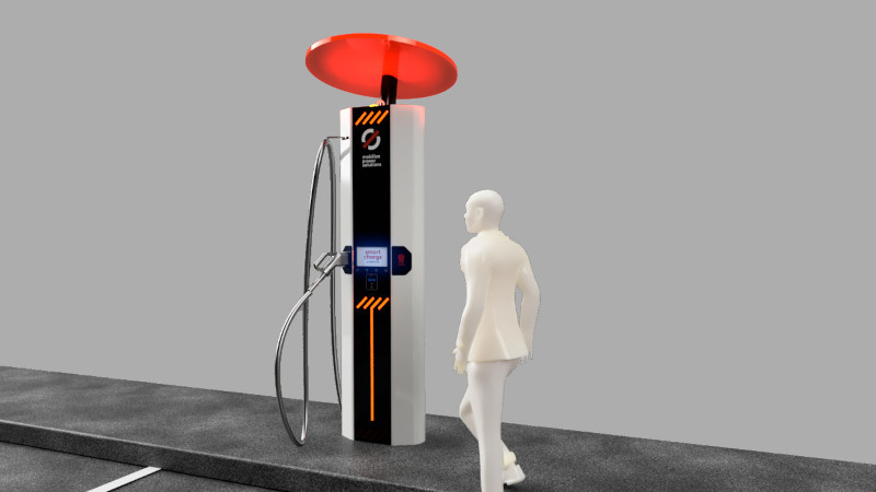 Borne recharge 3D avec ombriere Mobilize by BenoitBeal