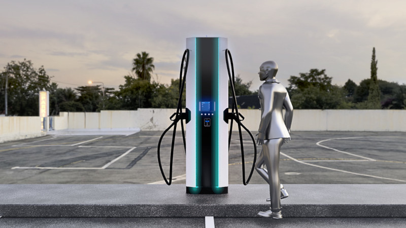 Borne recharge 3D projet industriel design BenoitBeal