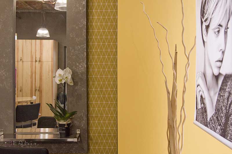 Harmonie des couleurs et motifs salon coiffure design