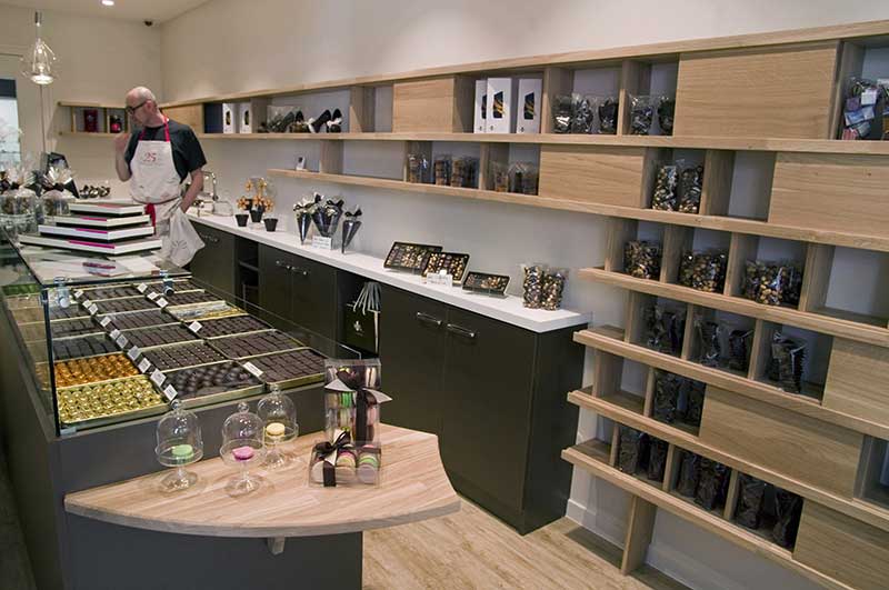 Agencement commerce mobilier design chocolatier